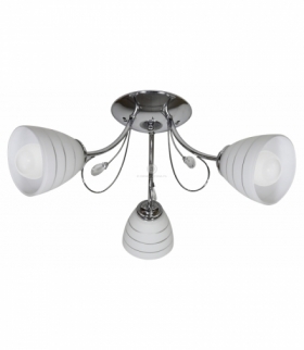 SIMPLI LAMPA WISZĄCA 3X40W E27 CHROM Z KRYSZTAŁKIEM+KLOSZ Z PASKIEM Candellux 33-63847