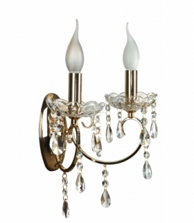 AURORA LAMPA KINKIET 2X40 E14 ZŁOTO Candellux 22-98323