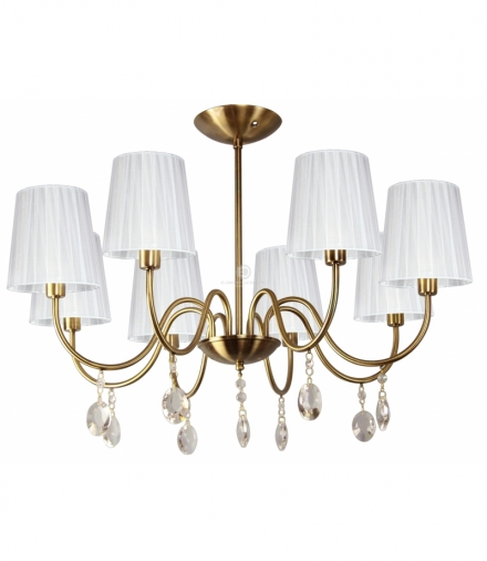 SORENTO LAMPA WISZĄCA 8X40W E14 PATYNA ABAŻUR BIAŁY Candellux 38-38159