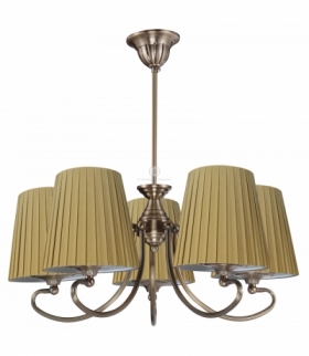 MOZART LAMPA WISZĄCA 5X60W E27 PATYNOWA MIEDŹ MIODOWY Candellux 35-34083