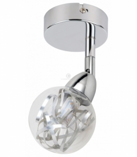 BOLO LAMPA KINKIET 1X6W LED SMD GŁÓWKA 6 OKRĄGŁA 1E Z PRZEGUBEM KLOSZ WYMIENNY KD SYSTEM CHROM/BEZBARWNY Candellux 91-67517