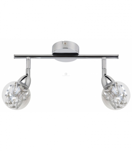 BOLO LAMPA SUFITOWA LISTWA 2X6W LED SMD GŁÓWKA OKRĄGŁA 1E Z PRZEGUBEM KLOSZ WYMIENNY KD SYSTEM CHROM/BEZBARWNY Candellux 92-6758