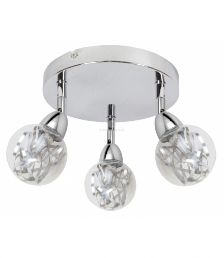 BOLO LAMPA SUFITOWA PLAFON 3X6W LED SMD GŁÓWKA OKRĄGŁA 1E Z PRZEGUBEM KLOSZ WYMIENNY KD SYSTEM CHROM/BEZBARWNY Candellux 98-6770