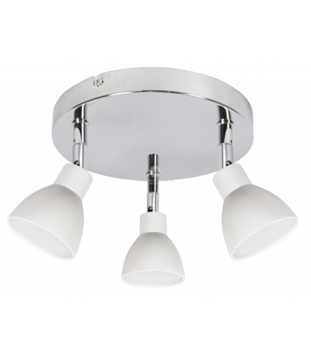 ROY LAMPA SUFITOWA PLAFON 3X5W LED COB GŁÓWKA OKRĄGŁA 1E Z PRZEGUBEM KD SYSTEM BIAŁY Candellux 98-67678