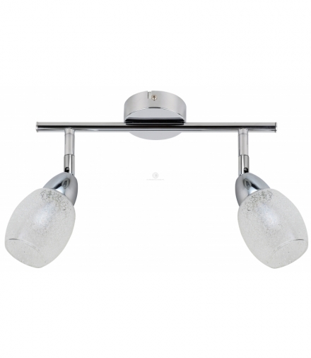 RICO LAMPA SUFITOWA LISTWA 2X6W LED SMD GŁÓWKA OKRĄGŁA 1E Z PRZEGUBEM KD SYSTEM KLOSZ WYMIENNY CHROM/BEZBARWNY Candellux 92-6757