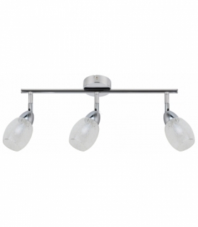 RICO LAMPA SUFITOWA LISTWA 3X6W LED SMD GŁÓWKA OKRĄGŁA 1E Z PRZEGUBEM KD SYSTEM KLOSZ WYMIENNY CHROM/BEZBARWNY Candellux 93-6763