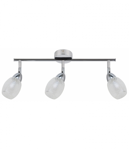 RICO LAMPA SUFITOWA LISTWA 3X6W LED SMD GŁÓWKA OKRĄGŁA 1E Z PRZEGUBEM KD SYSTEM KLOSZ WYMIENNY CHROM/BEZBARWNY Candellux 93-6763