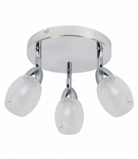 RICO LAMPA SUFITOWA PLAFON 3X6W LED SMD GŁÓWKA OKRĄGŁA 1E Z PRZEGUBEM KD SYSTEM KLOSZ WYMIENNY CHROM/BEZBARWNY Candellux 98-6769