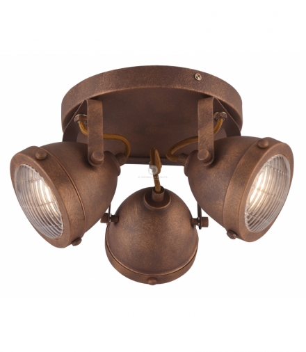 FRODO LAMPA SUFITOWA PLAFON 3X40W GU10 RDZAWY Candellux 98-71095