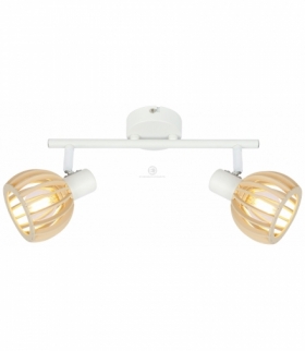 ATARRI LAMPA SUFITOWA LISTWA 2X25W E14 BIAŁY+DREWNO Candellux 92-68088