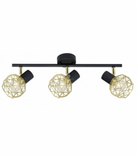 ACROBAT LAMPA SUFITOWA LISTWA 3X40W E14 CZARNY KLOSZ ZŁOTY Candellux 93-66640