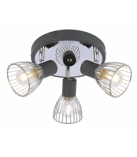 MODO LAMPA SUFITOWA PLAFON 3X40W E14 CZARNY+CHROM Candellux 98-61546