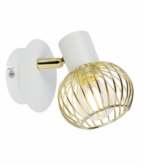 OSLO LAMPA KINKIET 1X40W E14 BIAŁY/ZŁOTY Candellux 91-61799