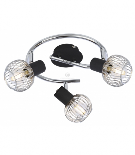 OSLO LAMPA SUFITOWA SPIRALA 3X40W E14 CZARNY/CHROM Candellux 98-61867