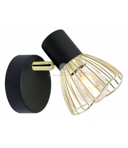 FLY LAMPA KINKIET 1X40W E14 CZARNY/ZŁOTY Candellux 91-61874