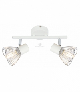 FLY LAMPA SUFITOWA LISTWA 2X40W E14 BIAŁY/CHROM Candellux 92-61966