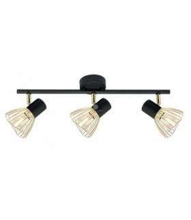 FLY LAMPA SUFITOWA LISTWA 3X40W E14 CZARNY/ZŁOTY Candellux 93-61928