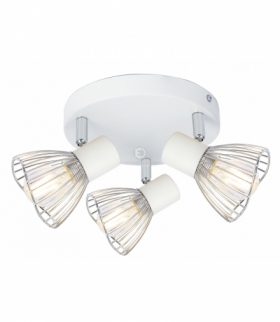 FLY LAMPA SUFITOWA PLAFON 3X40W E14 BIAŁY/CHROM Candellux 98-61980