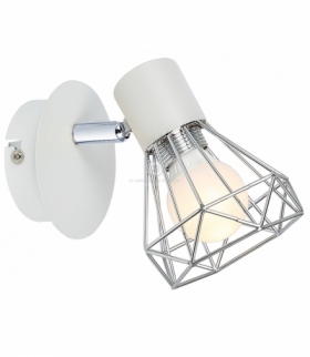 VERVE LAMPA KINKIET 1X40W E14 BIAŁY ABAŻUR CHROM Candellux 91-61331