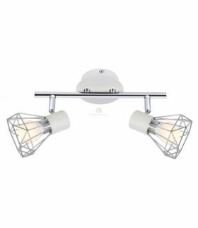 VERVE LAMPA SUFITOWA LISTWA 2X40W E14 BIAŁY ABAŻUR CHROM Candellux 92-61348