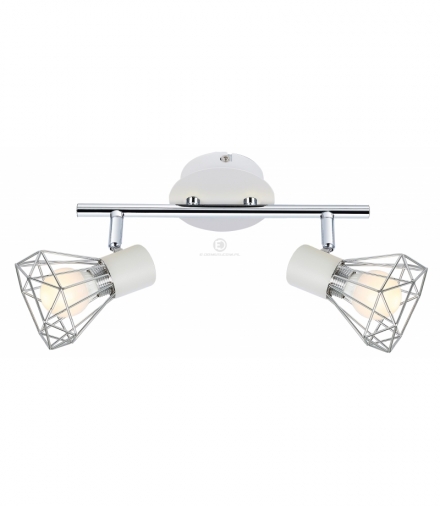 VERVE LAMPA SUFITOWA LISTWA 2X40W E14 BIAŁY ABAŻUR CHROM Candellux 92-61348