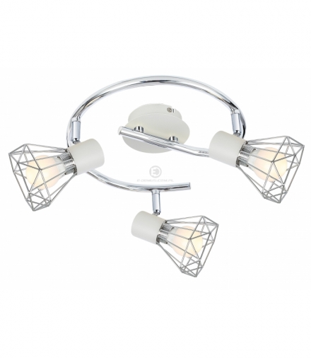 VERVE LAMPA SUFITOWA SPIRALA 3X40W E14 BIAŁY ABAŻUR CHROM Candellux 98-61355