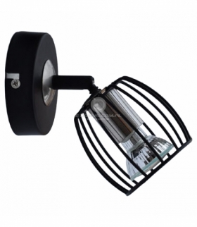 ZONK LAMPA KINKIET 1X3W LED GU10 CZARNY MATOWY + SATYNA NIKIEL Candellux 91-54319