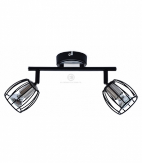 ZONK LAMPA SUFITOWA LISTWA 2X3W LED GU10 CZARNY MATOWY+SATYNA NIKIEL Candellux 92-54326