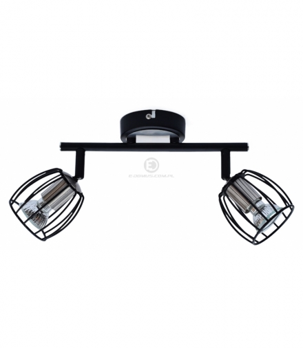 ZONK LAMPA SUFITOWA LISTWA 2X3W LED GU10 CZARNY MATOWY+SATYNA NIKIEL Candellux 92-54326