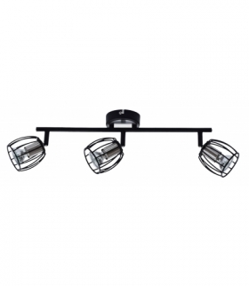ZONK LAMPA SUFITOWA LISTWA 3X3W LED GU10 CZARNY MATOWY+SATYNA NIKIEL Candellux 93-54333