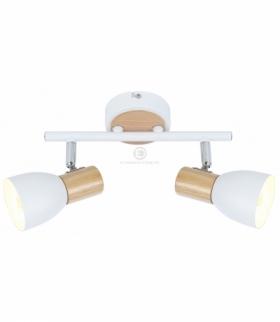 ANABEL 2 LAMPA SUFITOWA LISTWA 2XMAX25W E14 BIAŁY + DREWNO Candellux 92-61676