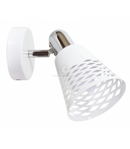 DISCOVERY LAMPA KINKIET 1X40W E14 CHROM/ BIAŁY Candellux 91-62154