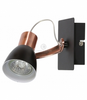 MARKUS LAMPA KINKIET 1X50W GU10 CZARNY+MIEDZIANY BEZ ŻARÓWKI Candellux 91-35554-M