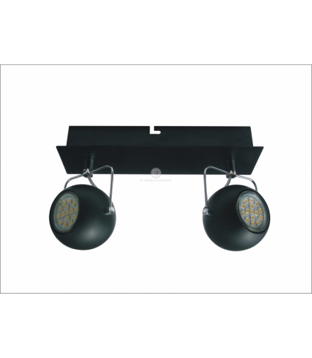 TONY LAMPA SUFITOWA LISTWA 2X3W LED GU10 CZARNY MATOWY Candellux 92-25012