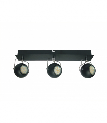TONY LAMPA SUFITOWA LISTWA 3X3W LED GU10 CZARNY MATOWY Candellux 93-25029