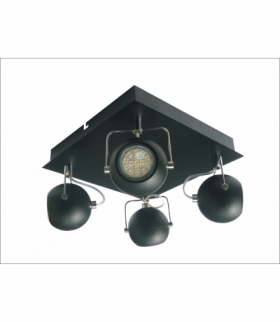 TONY LAMPA SUFITOWA PLAFON 4X3W LED GU10 CZARNY MATOWY Candellux 98-25036
