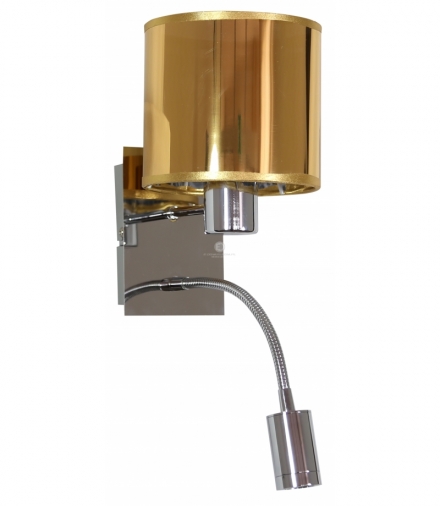 SYLWANA LAMPA KINKIET 1X40W E14 + LED Z WYŁĄCZNIKIEM CHROM / ZŁOTY Candellux 21-29287