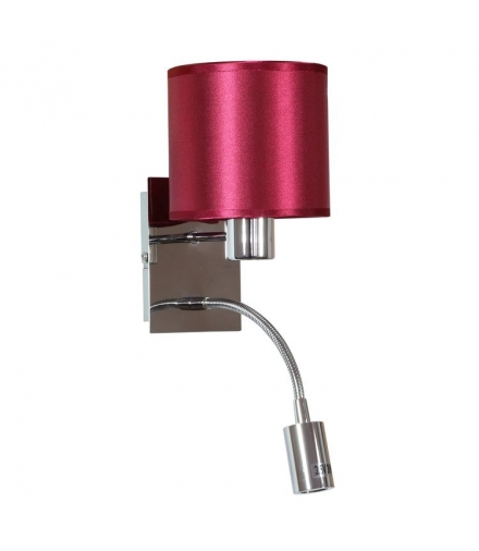 SYLWANA LAMPA KINKIET 1X40W E14 + LED Z WYŁĄCZNIKIEM CHROM / BURGUND CIEMNY Candellux 21-29317
