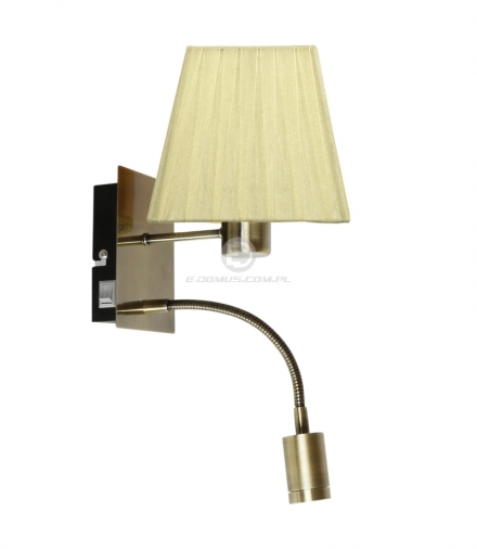 SYLWANA LAMPA KINKIET 1X40W E14 + LED Z WYŁĄCZNIKIEM PATYNA / ŻÓŁTY KWADRAT Candellux 21-57167