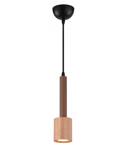 TANTAL LAMPA WISZĄCA 7,5CM 1X50W GU10 JASNA KAWA + DREWNO Candellux 31-58775