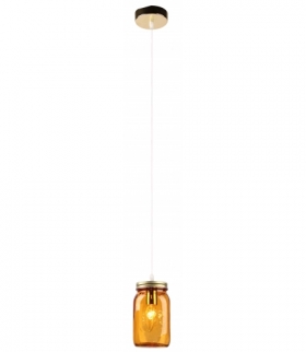 JARS LAMPA WISZĄCA 10 1X40W E14 KLOSZ POMARAŃCZOWY Candellux 31-42880