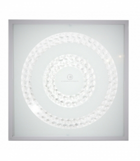 LUX LAMPA SUFITOWA PLAFON 29X29 16W LED 6500K SATYNA PODWÓJNY RING Candellux 10-60693