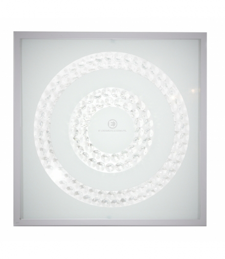 LUX LAMPA SUFITOWA PLAFON 29X29 16W LED 6500K SATYNA PODWÓJNY RING Candellux 10-60693