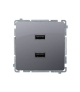 Ładowarka 2 x USB (moduł) 2.1 A, 5V DC, 230V srebrny mat BMC2USB.01/43