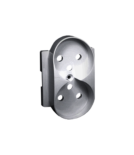 Pokrywa do gniazda wtyczkowego podwójnego z uziemieniem aluminium zimne 82068PDZ-93