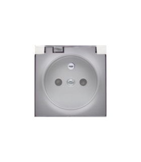 Pokrywa do gniazda wtyczkowego z uziemieniem - do wersji IP44- klapka w kolorze transparentnym aluminium 82068KD-93