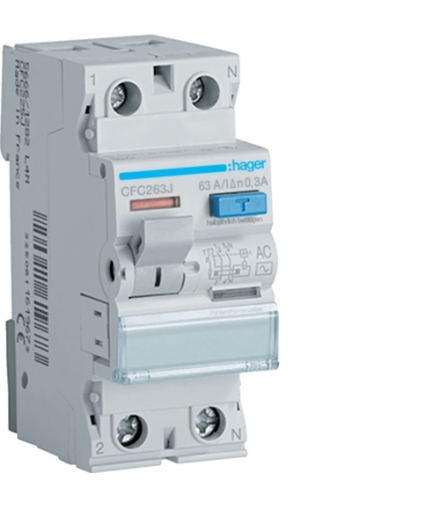 CFC263J RCCB Wyłącznik różnicowoprądowy 1P+N 63A 300mA 6kA AC Hager