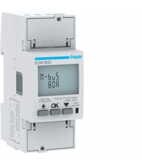 ECM180D Licznik energii elektrycznej 1-fazowy, 80A 2M, M-bus, MID Hager