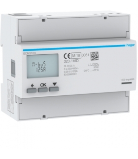 ECM310D Licznik energii elektrycznej 3-fazowy, 125A 6M, M-bus, MID Hager