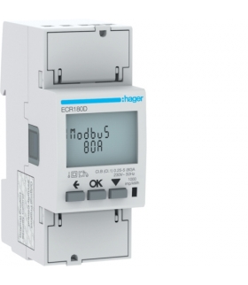 ECR180D Licznik energii elektrycznej 1-fazowy, 80A 2M, Modbus, MID Hager